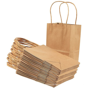 Sac de papier cadeau promotionnel avec poignée torsadée en papier kraft